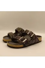 Aidan Black Cork Sole Orthopedic Slippers