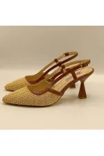 Abbey Naturel Thin Heel Shoes