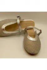 Gina Silver Mesh Leather Slippers