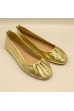 Gale Gold Leather Ballet Flats