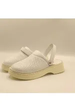 Sabo White Leather Women's Slippers