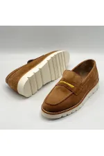 Mocassins pour femmes Malta en daim beige – Daim véritable, semelle en polyuréthane