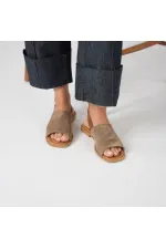 Bellini Brown Genuine Suede Leather Women's Sandals – Handmade with Thermal Sole