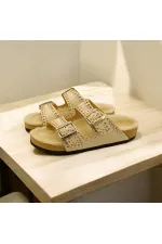 Mina Kışlık Ortopedik Bej Kadın Terlik