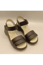 Hera Black Leather Platform Sandals