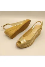 Terre Gold Deri Dolgu Topuk Sandalet