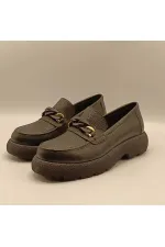 Anatolia Siyah Deri Kadın Günlük Ayakkabı