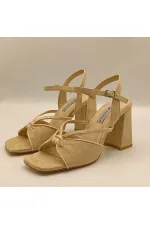 Aster Beige Heeled Sandals