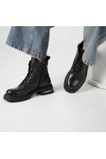 Tokyo Siyah Gerçek Deri Kadın Bot – 5.5 cm Topuk