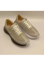 Ametist Exclusive Comodo Grey Women's Leather Sneakers – Stylish & Comfortable Design