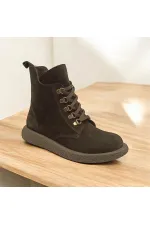 Bottes d'hiver en daim noir pour femmes