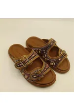 Bona Taba Genuine Leather Beaded Women's Slippers