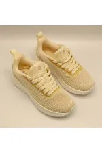 Ametist Exclusive Casta Beige Knitted Women's Athletic Shoes
