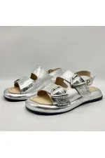 Amethyst Exclusive Siesta Silver Genuine Leather Women's Sandals