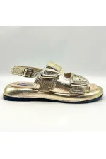 Amethyst Exclusive Siesta Gold Genuine Leather Women's Sandals