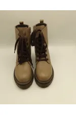 Reneta Vizon Gerçek Deri Kadın Bot – Termo Kaymaz Taban, Bağcıklı & Fermuarlı