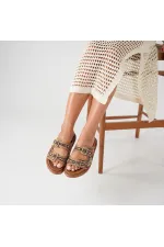 Bona Taba Genuine Leather Beaded Women's Slippers