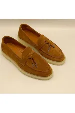 Mocassins Etna en daim beige pour femmes