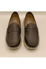 Carle Siyah Deri Kadın Loafer Ayakkabı