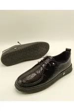 Ariss Siyah Fasulye Desen Gerçek Deri Kadın Günlük Ayakkabı – Hafif Esnek Kauçuk Taban