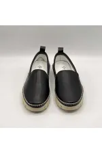 Flex Siyah Hakiki Deri Kadın Loafer