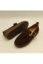 Ava Dark Coffee Genuine Leather Suede Casual Women's Shoes