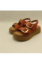 Amethyst Exclusive Stable Orange Suede Platform Women's Sandals | Buckle & Non-Slip Sole for Summer Elegance