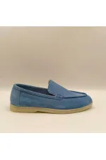 Mocassins en daim bleu pour femmes Amy