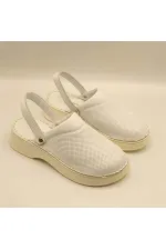 Sabo White Leather Women's Slippers