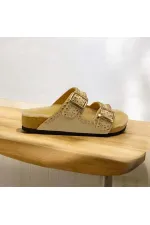 Mina Kışlık Ortopedik Bej Kadın Terlik