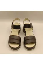 Hera Black Leather Platform Sandals