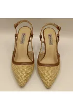 Abbey Naturel Thin Heel Shoes