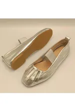 Ballerines en cuir argenté Hazal