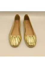 Gale Gold Leather Ballet Flats