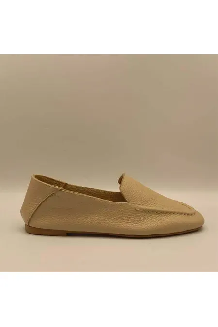 Ballerines en cuir véritable beige Tina pour femme, exclusivité Amethyst