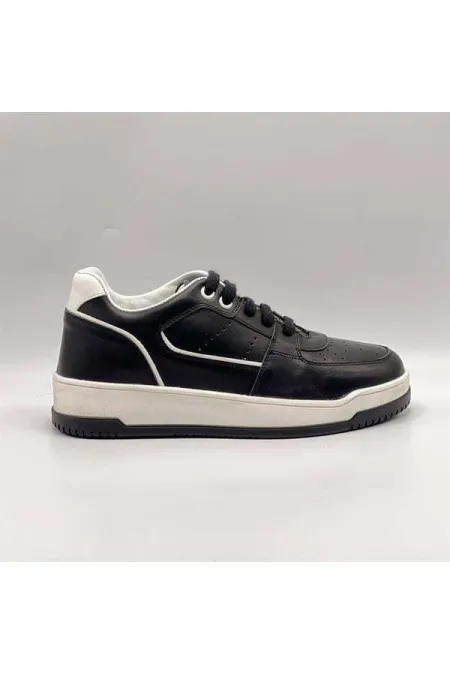 Pia Black Leather Women's Sneaker – Stylish and Comfortable Design