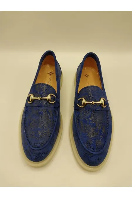 Davina Saks Mavi Baskılı Hakiki Deri Günlük Ayakkabı – 37 Numara (Son Ürün, İndirimli)