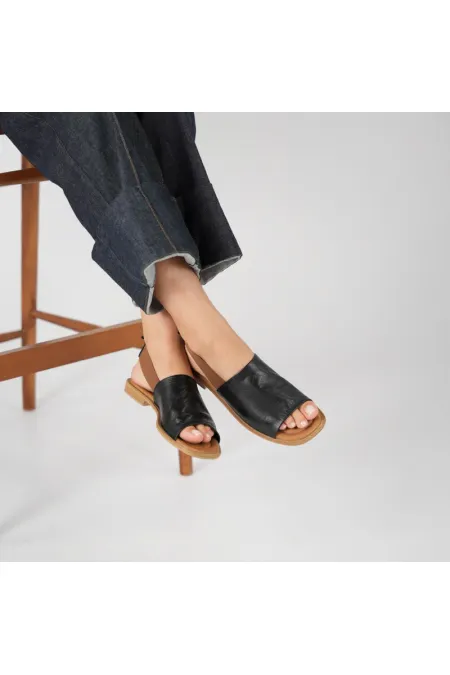 Bellini Black Leather Women's Sandals | Summer Comfort in Classic Style