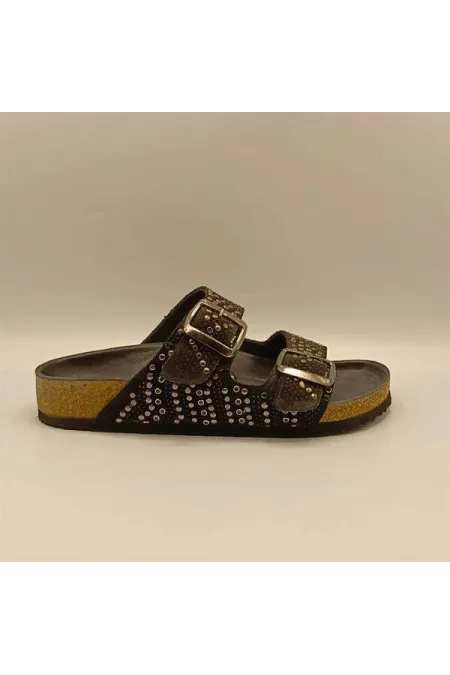 Pantoufles orthopédiques Aidan à semelle en liège noir