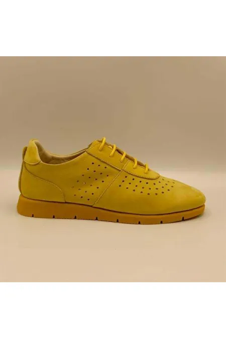 Agna Yellow Nubuck Women's Loafer