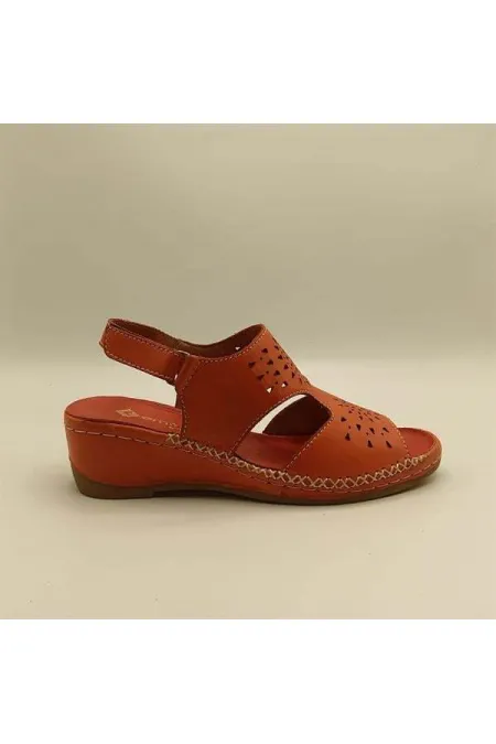 Calina Red Genuine Leather Handmade Women's Sandals – Bold & Comfortable Style