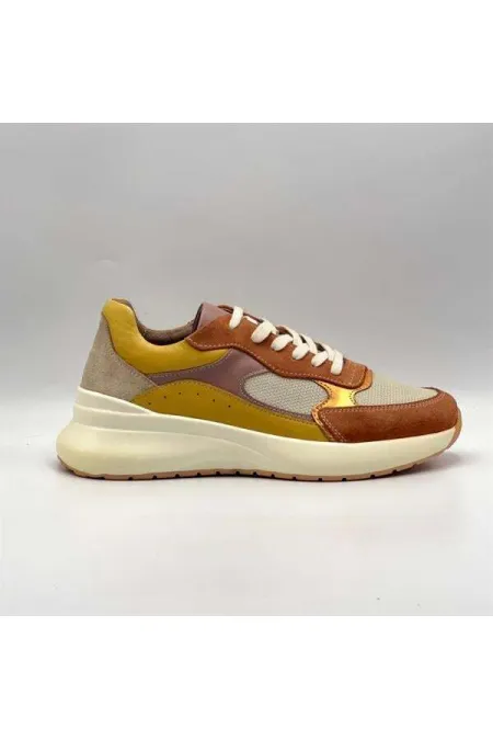 Chaussures de sport confortables en cuir bronze pour femmes – Exclusivité Améthyste