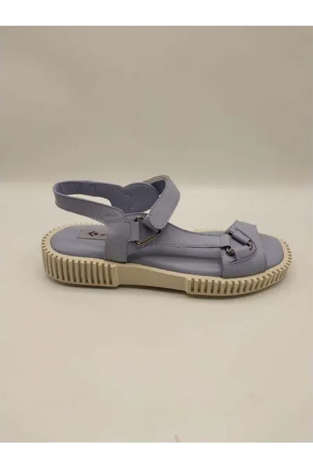 Juana Mavi Gerçek Deri Sandalet – Rahat ve Şık Kadın Sandalet