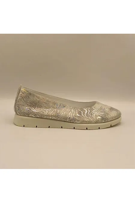 Alena Silver Leather Ballet Flats