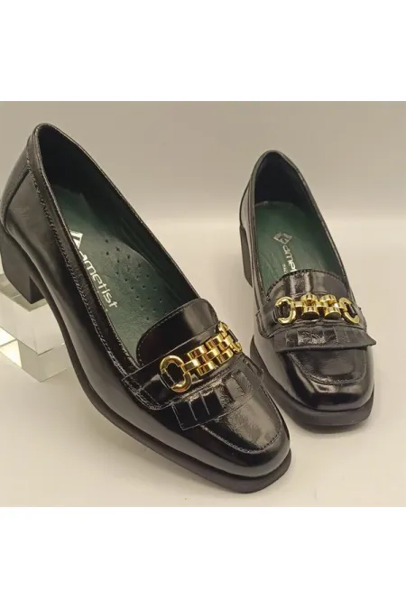 Lady Black Patent Leather Women's Casual Shoes