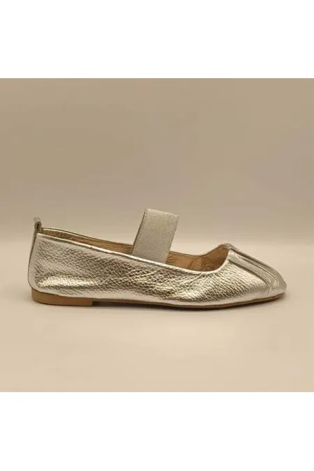 Ballerines en cuir argenté Hazal
