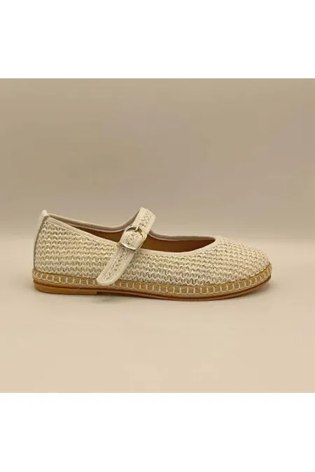 Lotus White Ballet Flats