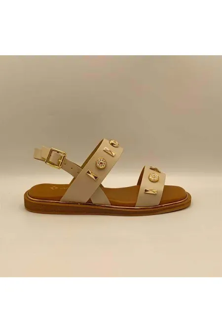 Celena Beige Flat Women's Sandals