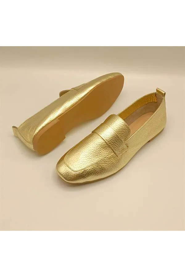 Ballerines en cuir doré Emery