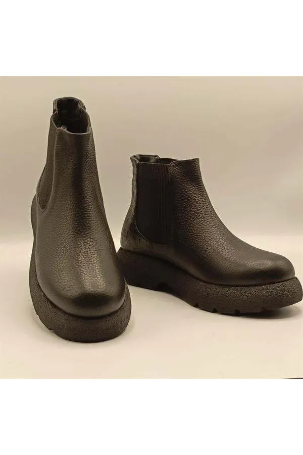 Bottines Chelsea Tuna en cuir noir pour femmes